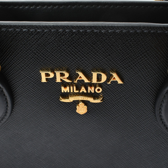 Prada Gold Hardware Saffiano Handbag Black - Picture 7 of 10